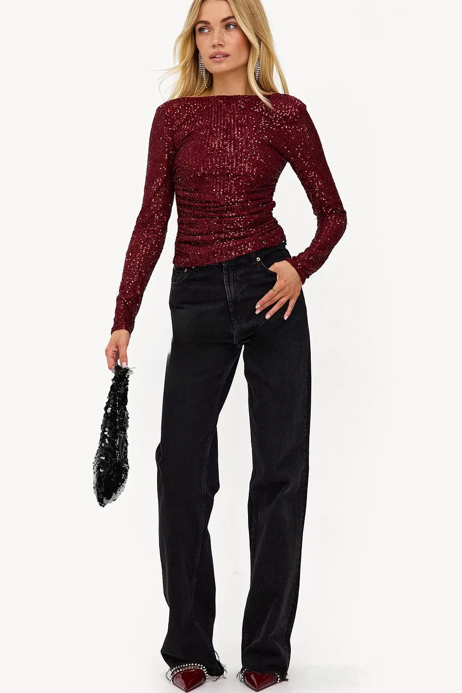 Discount LOAVIES GLITTERING TOP Rood