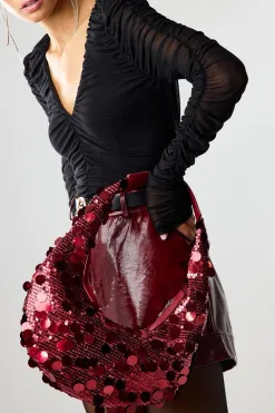 Fashion LOAVIES SHINING STAR - DARK RED Donkerrood